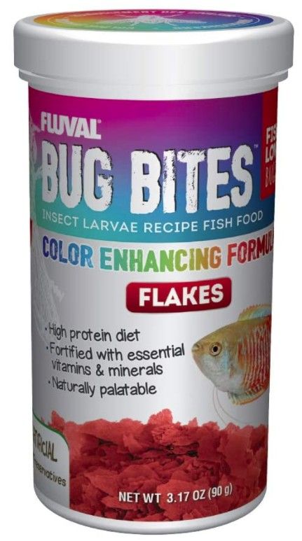 Fluval Bug Bites Insect Larvae Color Enhancing Fish Flake image 0