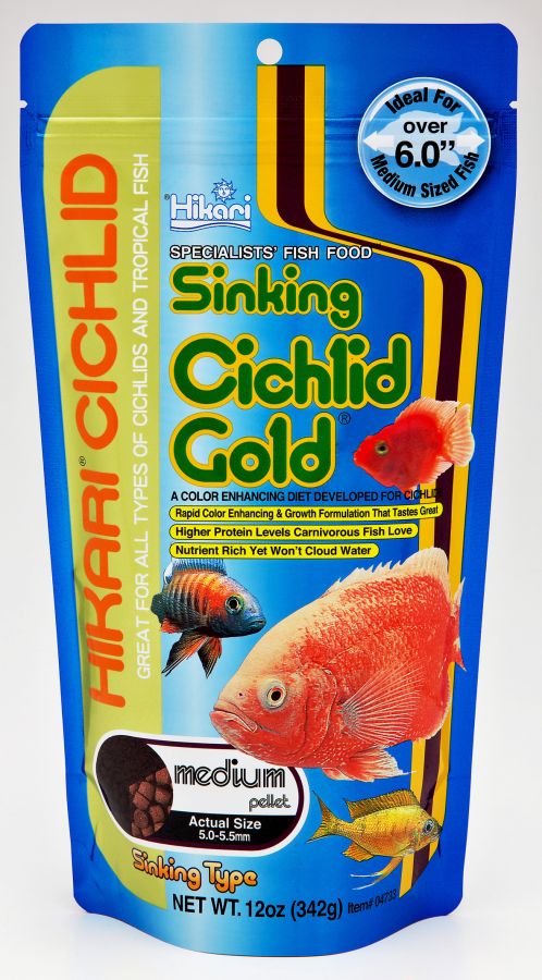 Hikari Cichlid Gold Color Enhancing Sinking Fish Food - Medium Pellet image 0