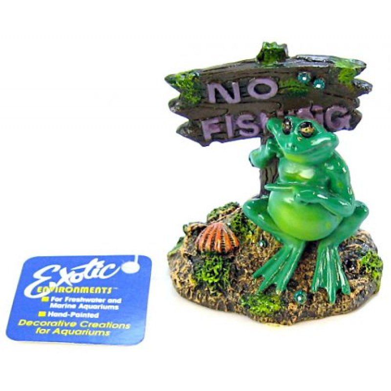 Blue Ribbon Pot Belly Frog No Fishing Sign Ornament image 0