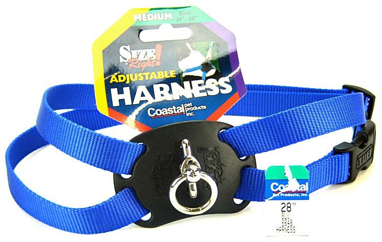 Coastal Pet Size Right Nylon Adjustable Harness - Blue - Girth 24"-30" image 0
