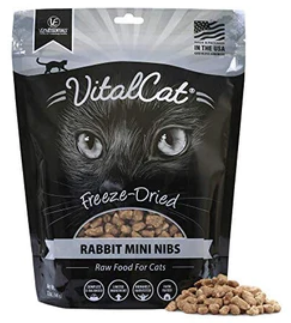 Vital Essentials Rabbit Mini Nibs Freeze-Dried Cat Food - 12 Oz image 0