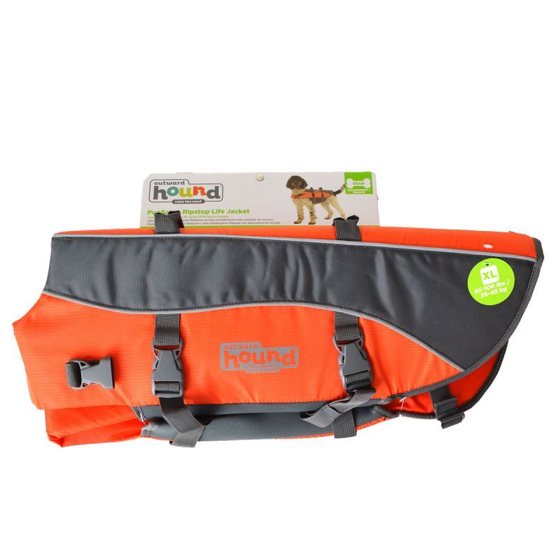 Outward Hound Pet Saver Life Jacket - Orange & Black image 0