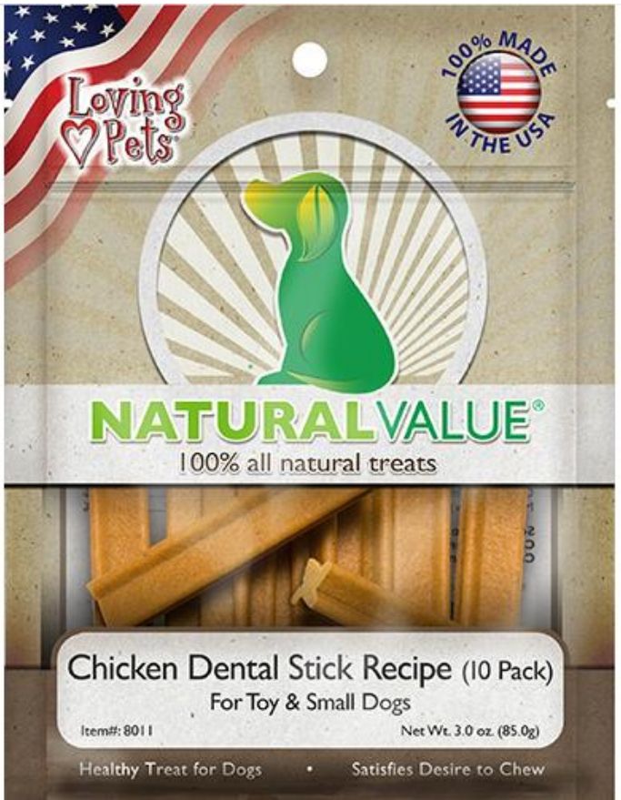 Loving Pets Natural Value Chicken Dental Sticks image 0
