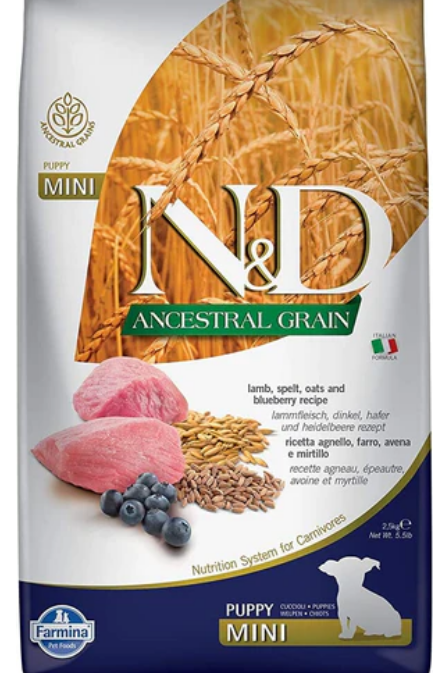Farmina Ancestral Grain Lamb & Blueberry MINI Puppy Dry Dog Food image 0