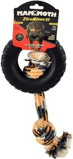 Mammoth Tirebiter II Dog Toy with Rope Medium image 0