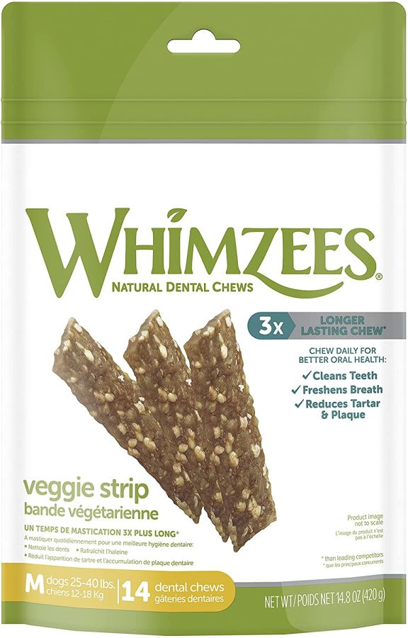 Whimzees Veggie Strip Natural Daily Dental Chew Medium image 0