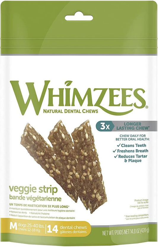 Whimzees Veggie Strip Natural Daily Dental Chew Medium image 0