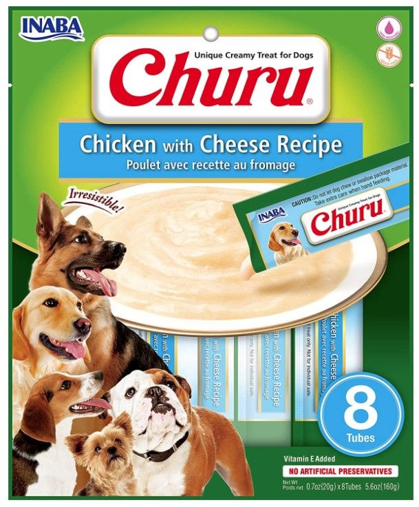 Inaba Churu Chicken with Cheese Recipe Creamy Dog Treat image 0