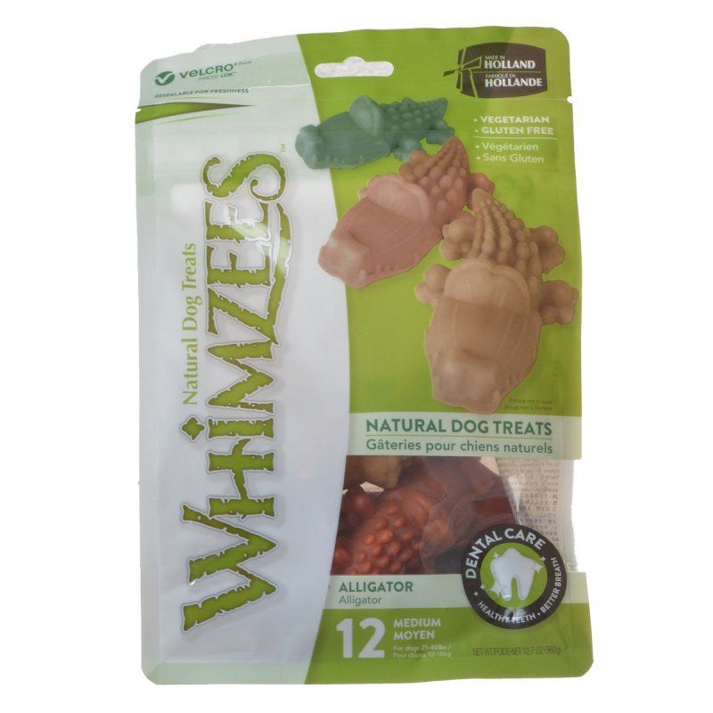 Whimzees Natural Dental Care Alligator Dog Treats image 0