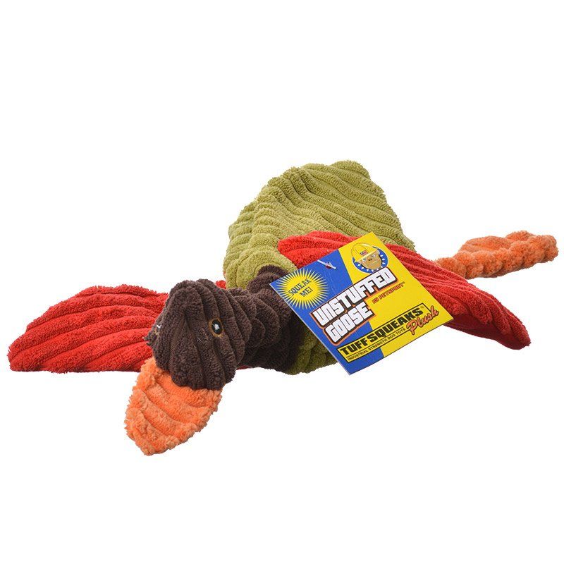 Petsport Tuff Squeak Unstuffed Goose Plush Dog Toy image 0