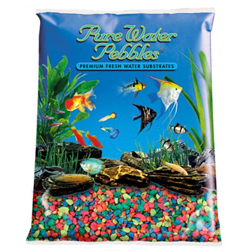 Pure Water Pebbles Aquarium Gravel - Neon Rainbow image 0