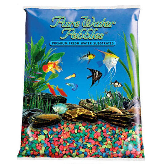 Pure Water Pebbles Aquarium Gravel - Neon Rainbow image 0