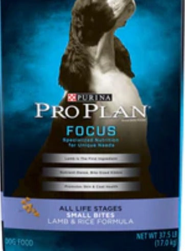 Purina Pro Plan Focus All Life Stages Small Bites Lamb & Rice Dog Food 37.5lbs image 0