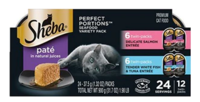 Sheba Perfect Portions Pate Seafood Diet Twin Multi-Pack Wet Cat Food - 2.65 oz image 0