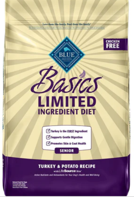 Blue Buffalo Basics Senior Turkey & Potato Recipe Dry Dog Food 24lb Bag image 0