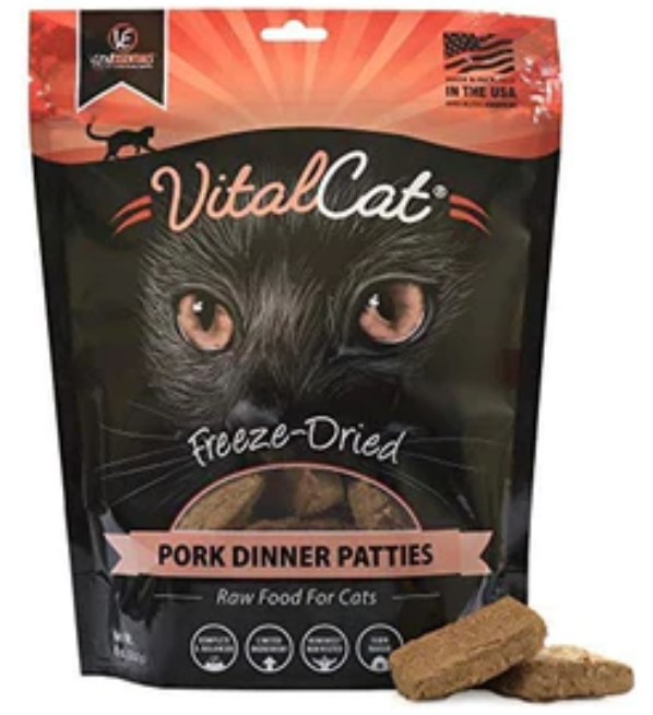 Vital Essentials Pork Dinner Patties Freeze-Dried Cat Food - 8 Oz image 0