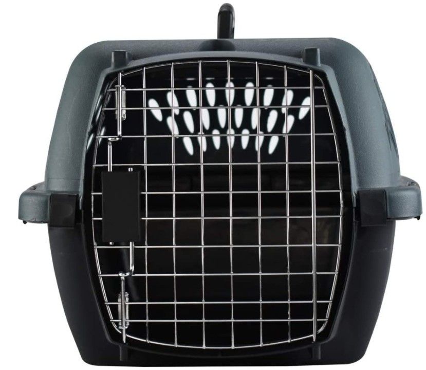 Aspen Pet Porter Heavy-Duty Pet Carrier Storm Gray and Black image 0