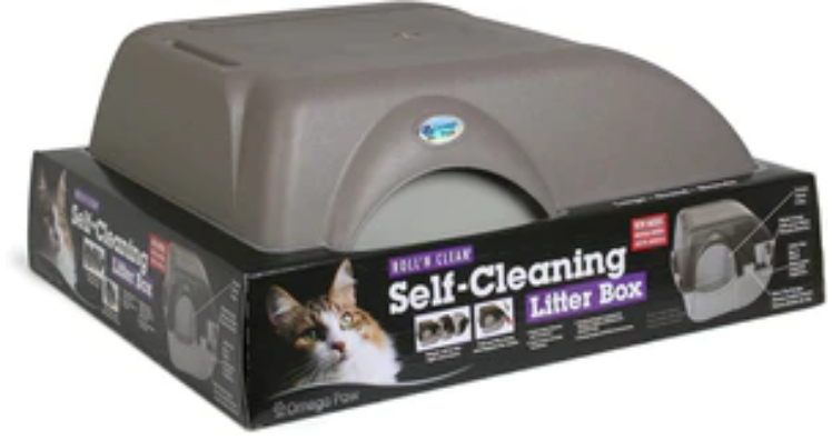 Omega Paw Self-Cleaning Cat Litter Box - Brown/Taupe - Large image 1