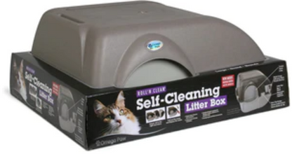 Omega Paw Self-Cleaning Cat Litter Box - Brown/Taupe - Large image 1