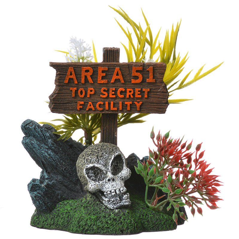 Exotic Environments Area 51 Top Secret Sign Aquarium Ornament image 0