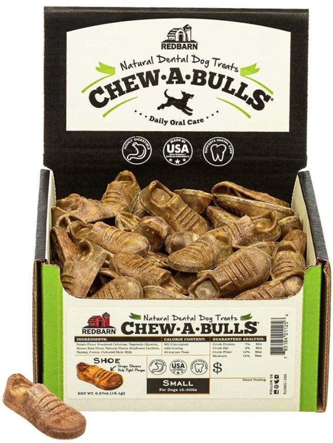 Redbarn Pet Products Chew-A-Bulls Shoe Dental Dog Treats Small image 0