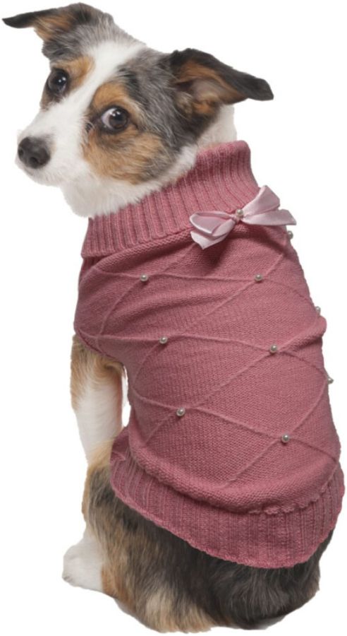 Fashion Pet Flirty Pearl Dog Sweater Pink image 0