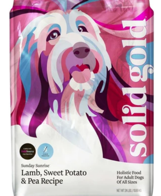Solid Gold Sunday Sunrise Adult Grass Fed Lamb, Sweet Potato and Pea Recipe 24lb image 0