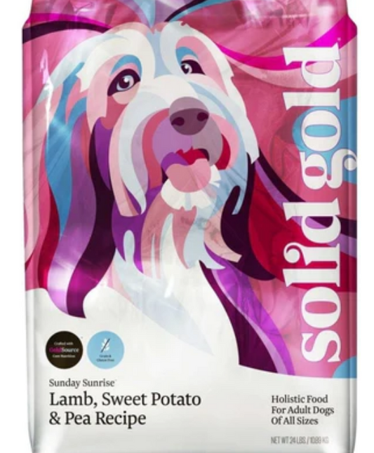 Solid Gold Sunday Sunrise Adult Grass Fed Lamb, Sweet Potato and Pea Recipe 24lb image 0