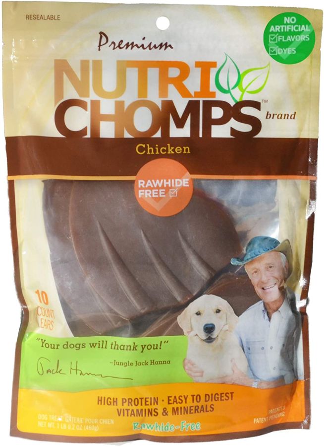 Nutri Chomps Pig Ear Shaped Dog Treat Chicken Flavor image 0