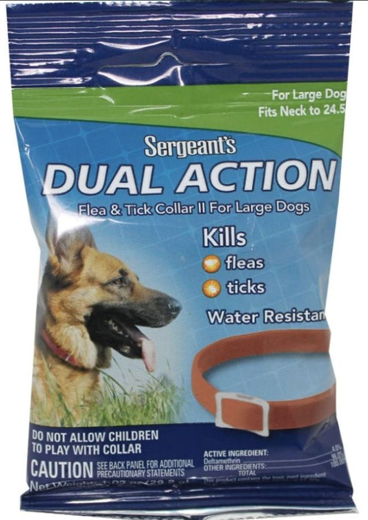 Sergeants Dual Action Flea and Tick Collar II for Large Dogs Neck Size 24.5" image 0