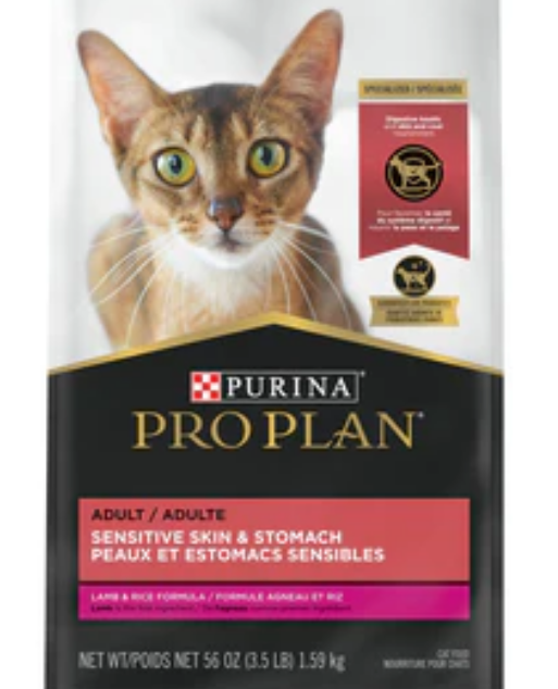 Purina Pro Plan Sensitive Skin & Stomach Lamb & Rice Formula Dry Cat Food 3.5 lb image 0