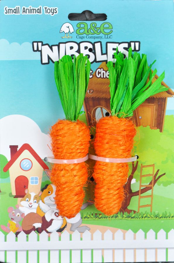 AE Cage Company Nibbles Carrot Loofah Chew Toys with Jute image 0
