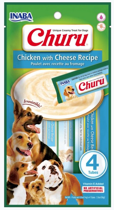 Inaba Churu Chicken with Cheese Recipe Creamy Dog Treat image 0