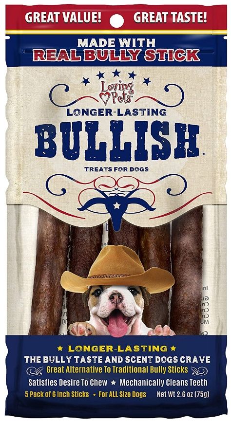 Loving Pets Long Lasting Bullish Sticks for Dogs 6 Inch Long image 0