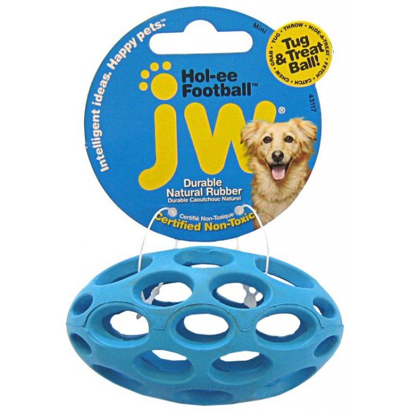 JW Pet Hol-ee Football Rubber Dog Toy image 0