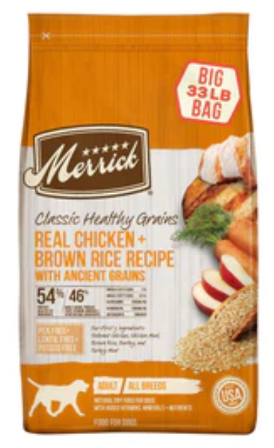 Merrick Classic Canine Chicken + Brown Rice with Healthy Ancient Grains-33lb Bag image 0