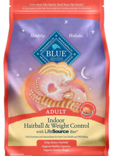 Blue Buffalo Hairball & Weight Control Natural Chicken & Brown Rice Cat Food 7lb image 0