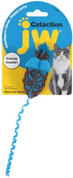 JW Pet Cataction Catnip Mouse Cat Toy With Rope Tail image 0