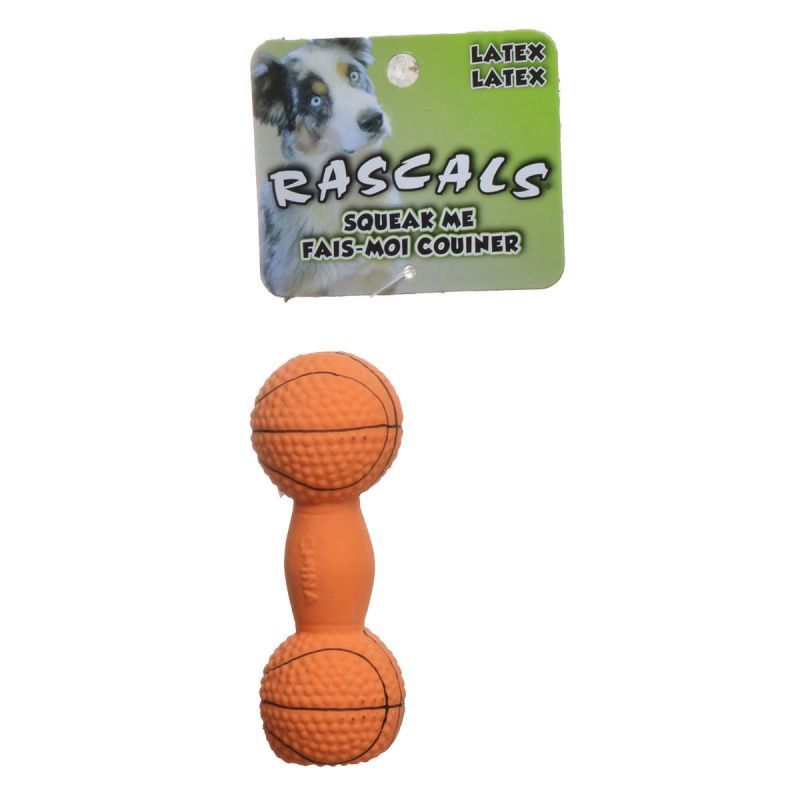 Rascals Latex Basketball Dumbbell Dog Toy image 0