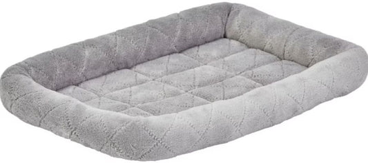 MidWest Quiet Time Deluxe Diamond Stitch Pet Bed Gray for Dogs image 0