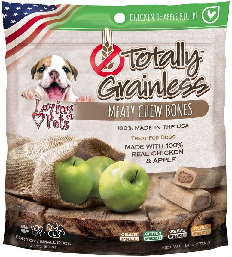 Loving Pets Totally Grainless Meaty Chew Bones - Chicken & Apple image 0