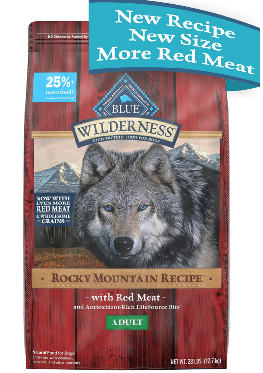 Blue Buffalo Wilderness Adult High-Protein Rocky Mountain Red Meat w/Grains-28lb image 0