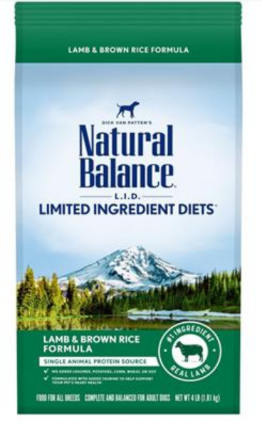 Natural Balance Pet Foods LID Lamb and Brown Rice Dry Dog Food 4lb Bag image 0
