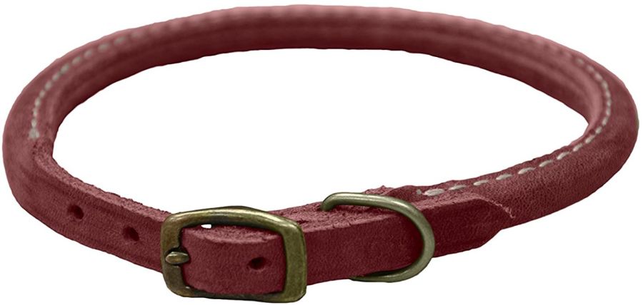 Circle T Rustic Leather Dog Collar Brick Red image 0