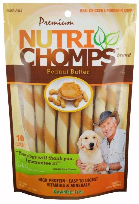 Nutri Chomps Mini Twist Dog Treat Peanut Butter Flavor image 0