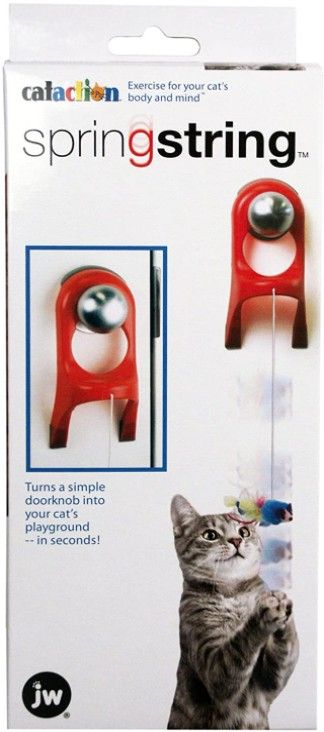 JW Pet Springstring Feathered Mouse Interactive Cat Toy image 0