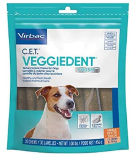 C.E.T. Veggiedent Tartar Control Dog Dental Dog Chews - Small - 30 Count image 0
