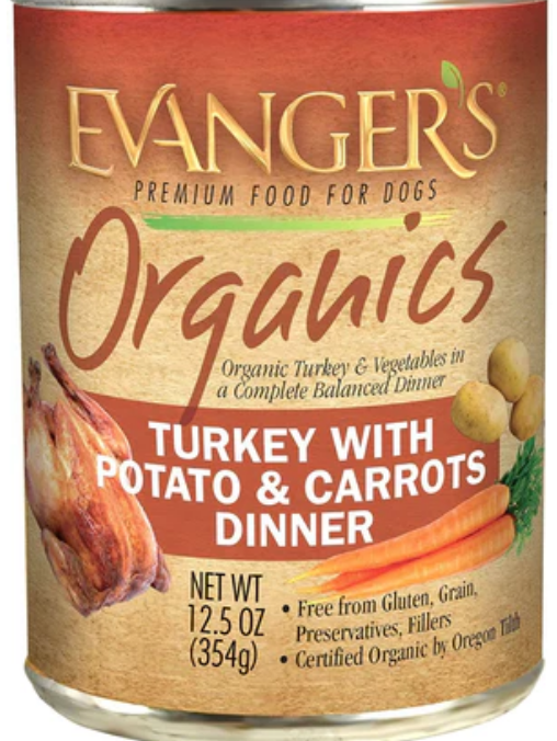 Evanger's Organics Turkey with Potato & Carrots Dinner Canned Dog Food - 12.8 Oz image 0