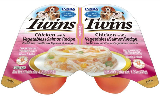 Inaba Twins Chicken with Vegetables and Salmon Recipe Side Dish for Dogs image 0