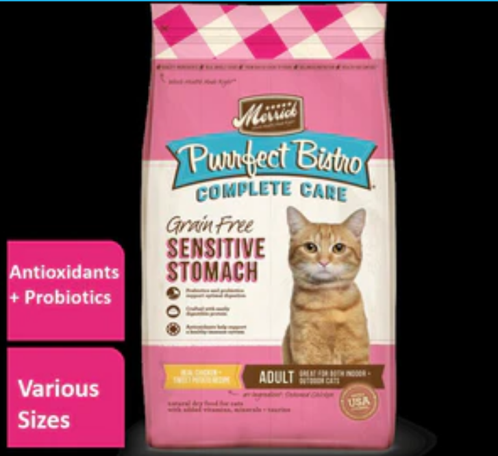 Merrick Purrfect Bistro Grain-Free Complete Care Sensitive Stomach Dry Cat Food image 0